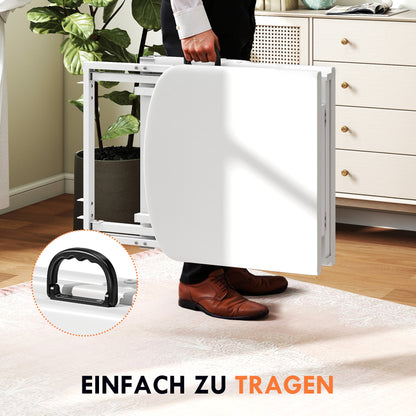 Massagetafel – Draagbare Massagebank – Ontspanningstafel – Therapiebed – Inklapbare Tafel – Verstelbare Rugleuning – Stevig Stalen Frame – Wit Kunstleer Met 4cm Foam