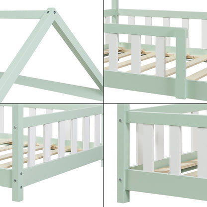 Kinderbed – Kinderbedden – Eenpersoonsbed – Hoogslaper – Stapelbed – Valbeveiliging – Massief Dennenhout – 140 x 200 cm