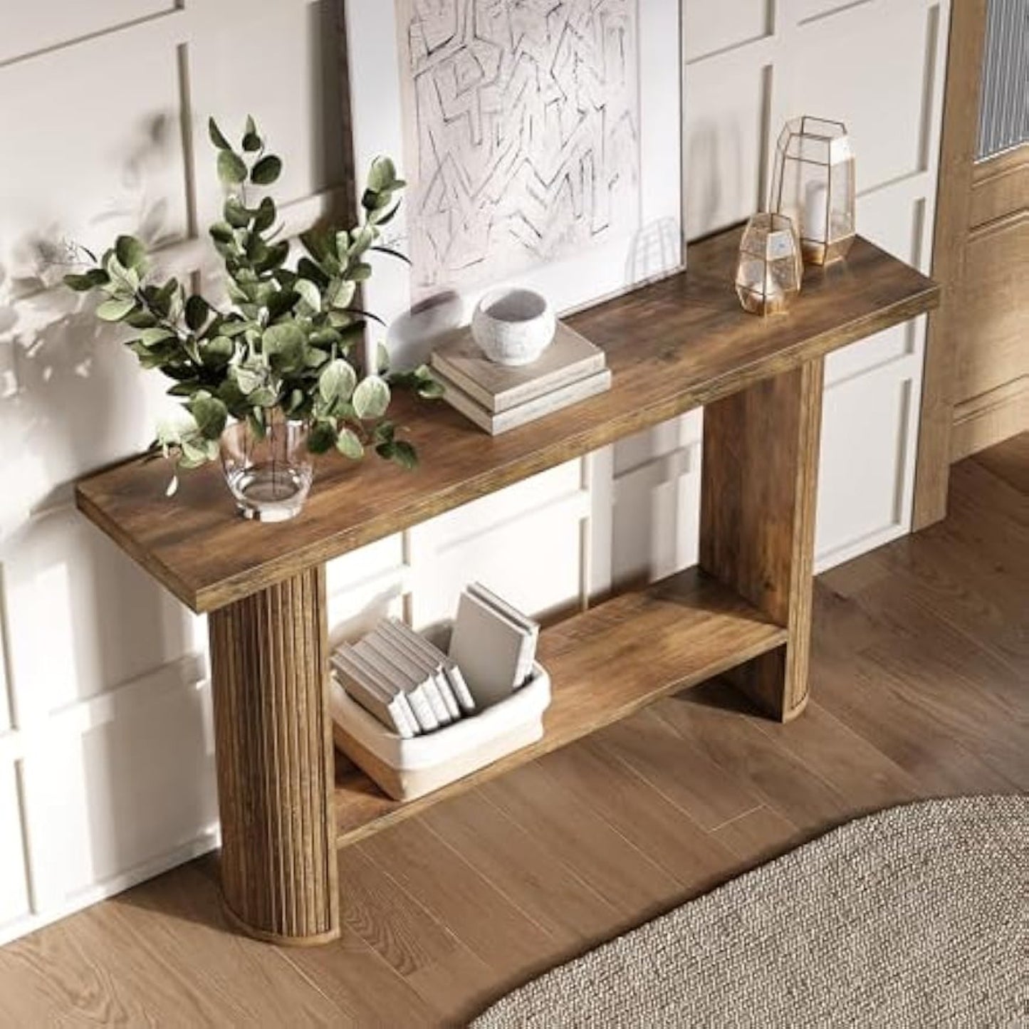 55-Inch Modern Sidetable – Smalle Console Tafel – Sofa Tafel – Entree Tafel – Hal Tafel – Hout – Krasbestendig & Duurzaam