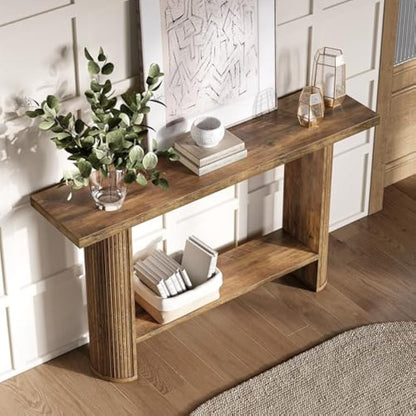55-Inch Modern Sidetable – Smalle Console Tafel – Sofa Tafel – Entree Tafel – Hal Tafel – Hout – Krasbestendig & Duurzaam