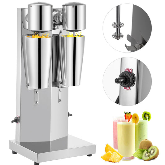Elektrische Milkshake Mixer – Milkshakemachine – Shake Maker – Smoothiemixer – Proteïnemixer – 5010g – 180W Krachtige Motor – Dubbele Mixkop Roestvrij Staal