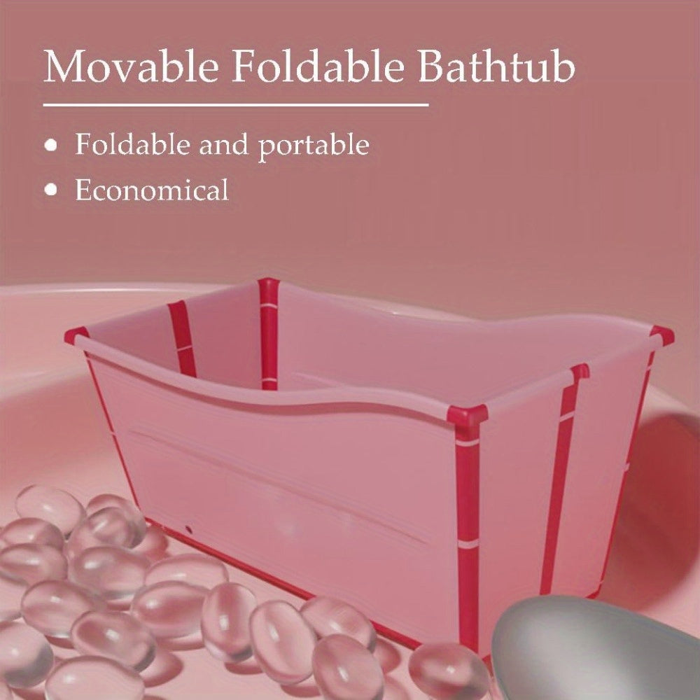 Inklapbare Badkuip – Opvouwbaar Bad – Reisbubbelbad – Draagbaar Bad – Mini Zwembad – Lichtgewicht & Duurzaam – Met Afvoerplug – Roze
