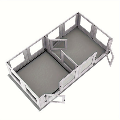 Hondenren – Hondenkennel – Werpkist – Puppyren – Binnenren – Gehard Glas – Transparante Acryl Panelen – 14 Panelen Modulair – Beschermrand Tegen Knellen – 3 Toegangsdeuren – Houten Frame – Veilig & Duurzaam