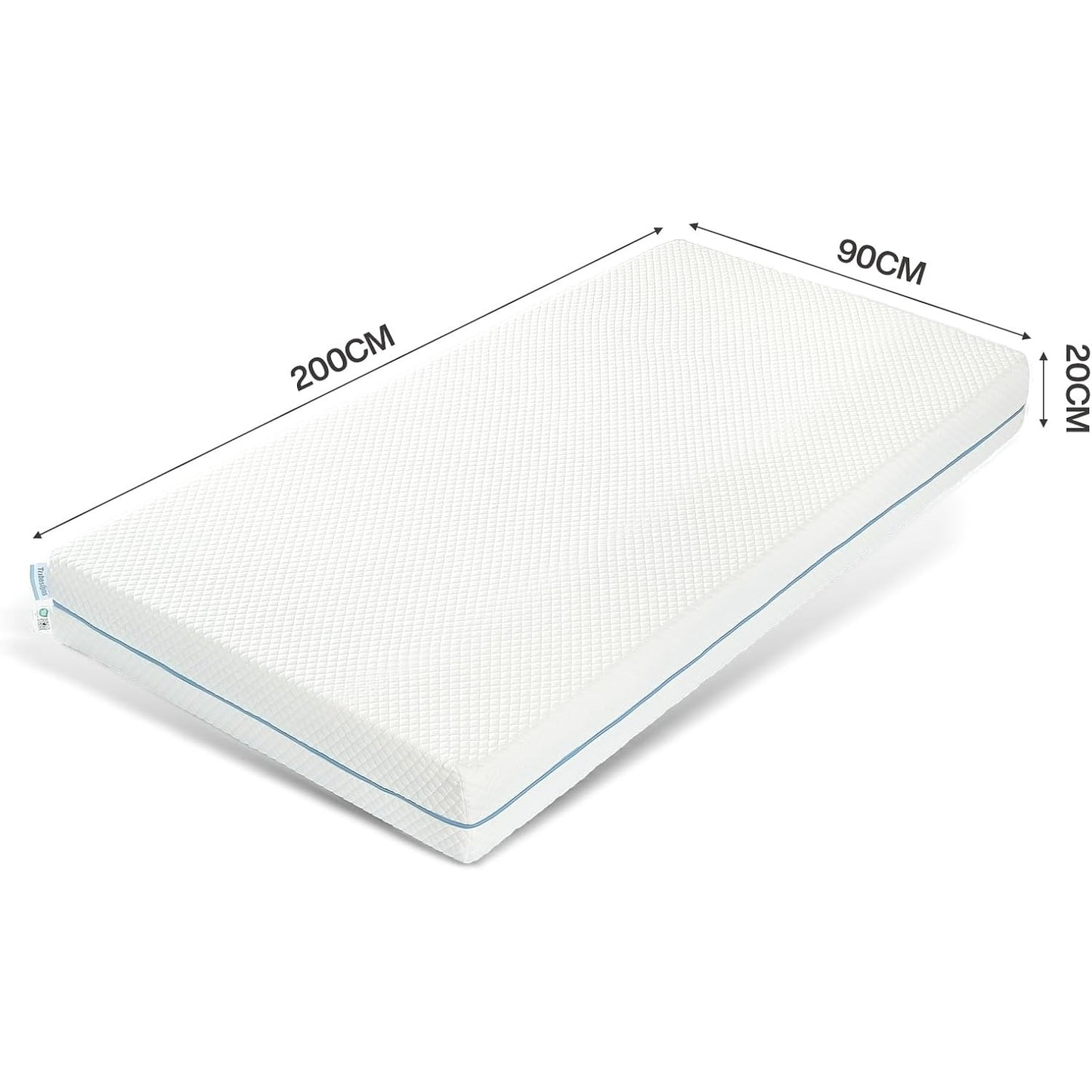 Koudschuim Matras – Traagschuim Matras – Eenpersoons Matras – 7-Zones Matras – Medium Stevig Matras – 90 x 200 cm – 20 cm Hoogte – Ergonomische Ondersteuning – Ademend Polyester Hoesje