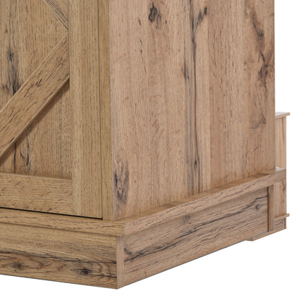Large TV Cabinet TV Stand Sideboard Entertainment Center | Features two classic sliding doors, Adjustable shelves, Suitable for living room/dining room, Rustic style/modern design, Dimensions: 150*40*60cm, Antique brown, Meta