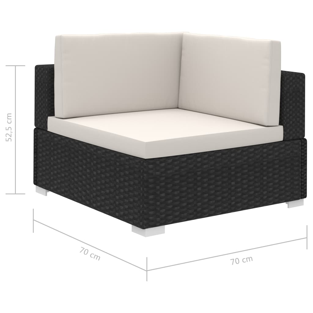 Loungekussens – Tuinkussens – Zitkussens – Rugkussens – Kussen Set – 12-Delig – Waterafstotend Polyester – 6 cm Dik – Zwart