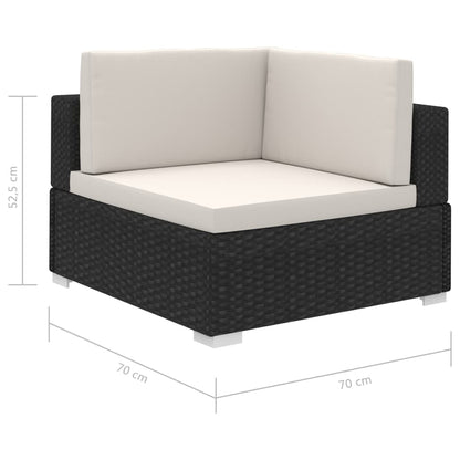 Loungekussens – Tuinkussens – Zitkussens – Rugkussens – Kussen Set – 12-Delig – Waterafstotend Polyester – 6 cm Dik – Zwart