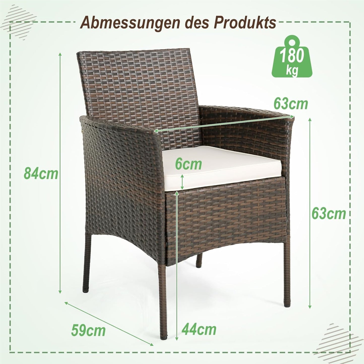 Tuinstoelen – Tuinmeubels – Balkonstoelen – Verstelbare Stoelen – Met Kussen – PE Rattan – Metalen Frame – Ergonomisch Design