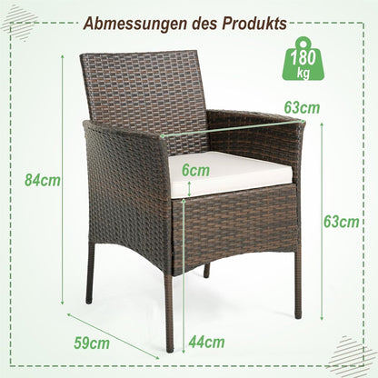 Tuinstoelen – Tuinmeubels – Balkonstoelen – Verstelbare Stoelen – Met Kussen – PE Rattan – Metalen Frame – Ergonomisch Design
