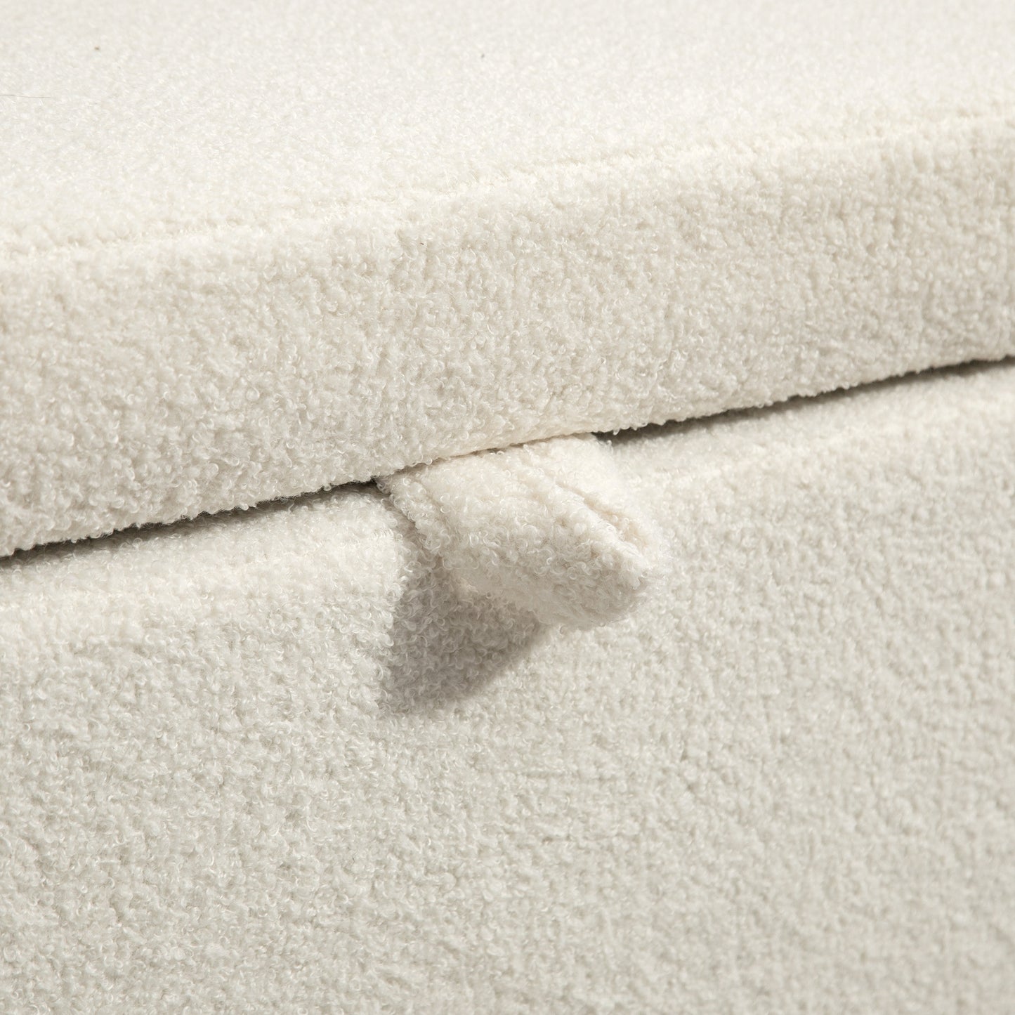 Opbergkruk – Opbergbox – Zitkruk – Opbergstoel – Opberghocker – Crème Wit – Stevige Stalen Poot – Zacht Fleece Bekleed