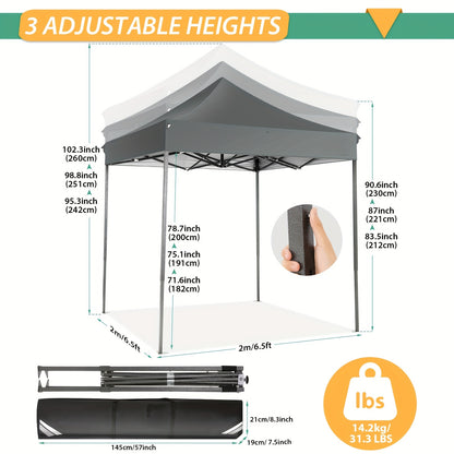 Pop-up Tent – Vouwtent – Partytent – Kampeertent – Luifel – 2×2 Meter – Verstelbare Hoogte – Lichtgewicht Stevig Frame