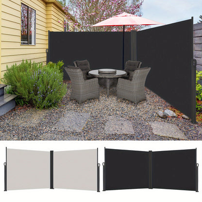 Uitschuifbaar Zijscherm – Balkon Scherm – Privacy Scherm – Windscherm – Zonwering – 6 Meter Breed – Aluminium Standaard - Antraciet