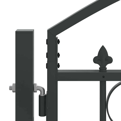 Metalen Poort – Buitendeur – Tuinpoort – Ingangspoort – Opritpoort – Matgrijs – Privacyborgend – Weerbestendig Design