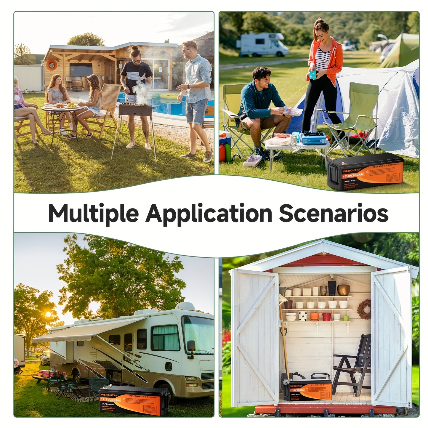 12,8V 200Ah LiFePO4 Accu – Lithium Batterij – Noodaccu – Zonne-energie Batterij – Camping Accu – Hoge Capaciteit – BMS Beveiliging – Lange Levensduur
