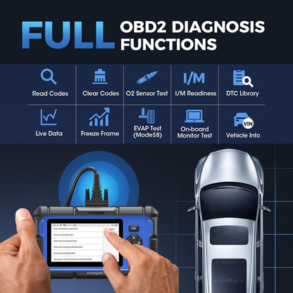 OBD2 Scanner – Diagnose Scanner – Codelezer – Auto Uitleesapparaat – Uitleesapparaat – 9 Resetfuncties – Draadloze Voeding via OBD-poort
