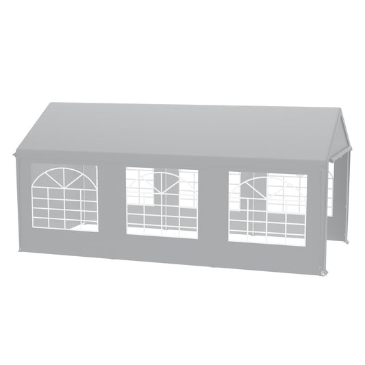 Feesttent – Partytent – Tuintent – Paviljoen – Eventtent – 3x6 Meter – Waterafstotend Gepoedercoat Stalen Frame – Zijpanelen met PVC Ramen - Grijs