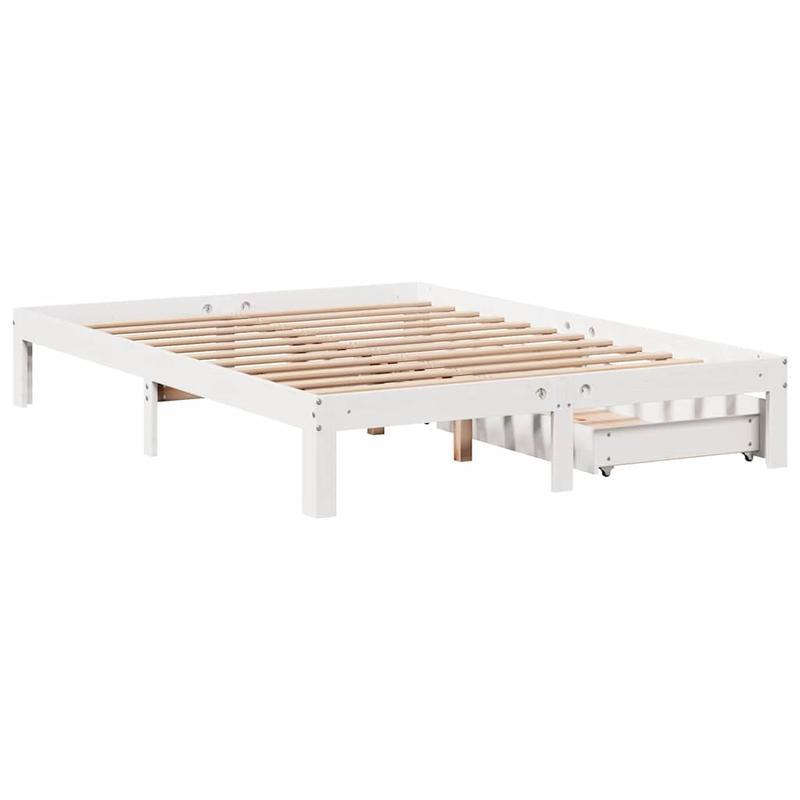 Bedframe – Bedbodem – Bedkast – Slaapbank – Massief Grenenhout – 120x190 cm – Stevig Met Opberglades – Eenvoudig Te Monteren