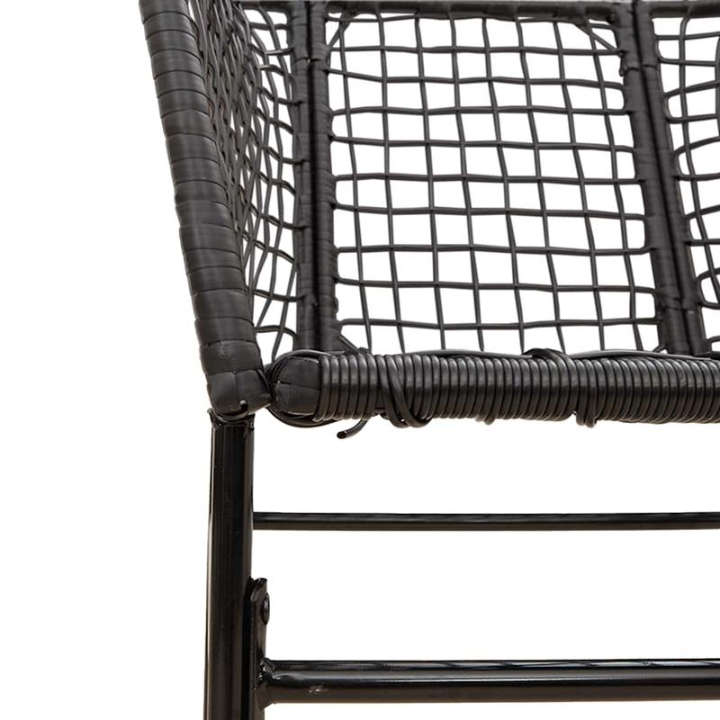 5-delige tuinset – tuintafel set – tuinmeubilair – tuinmeubels – buitentafel – zwart poly rattan – gehard glazen blad – duurzaam metalen frame