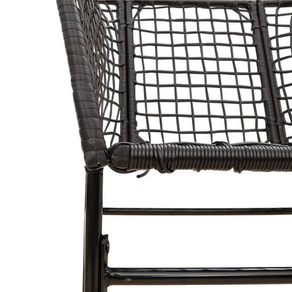 5-delige tuinset – tuintafel set – tuinmeubilair – tuinmeubels – buitentafel – zwart poly rattan – gehard glazen blad – duurzaam metalen frame