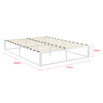 Bedframe – Metalen Bed – Bedframe Met Lattenbodem – Stabiel Bed – Tweepersoonsbed – Zwart – Stevig Gecoat Staal – Onderhoudsvriendelijk