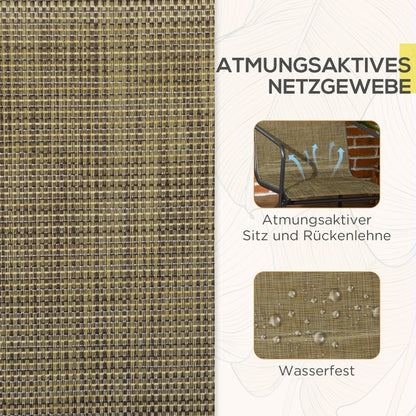 Balkonstoelen – Tuinstoelen – Buitenstoelen – Terrasstoelen – Balkonstoel Set Bruin – Stevig Metalen Frame – Ademend Polyester