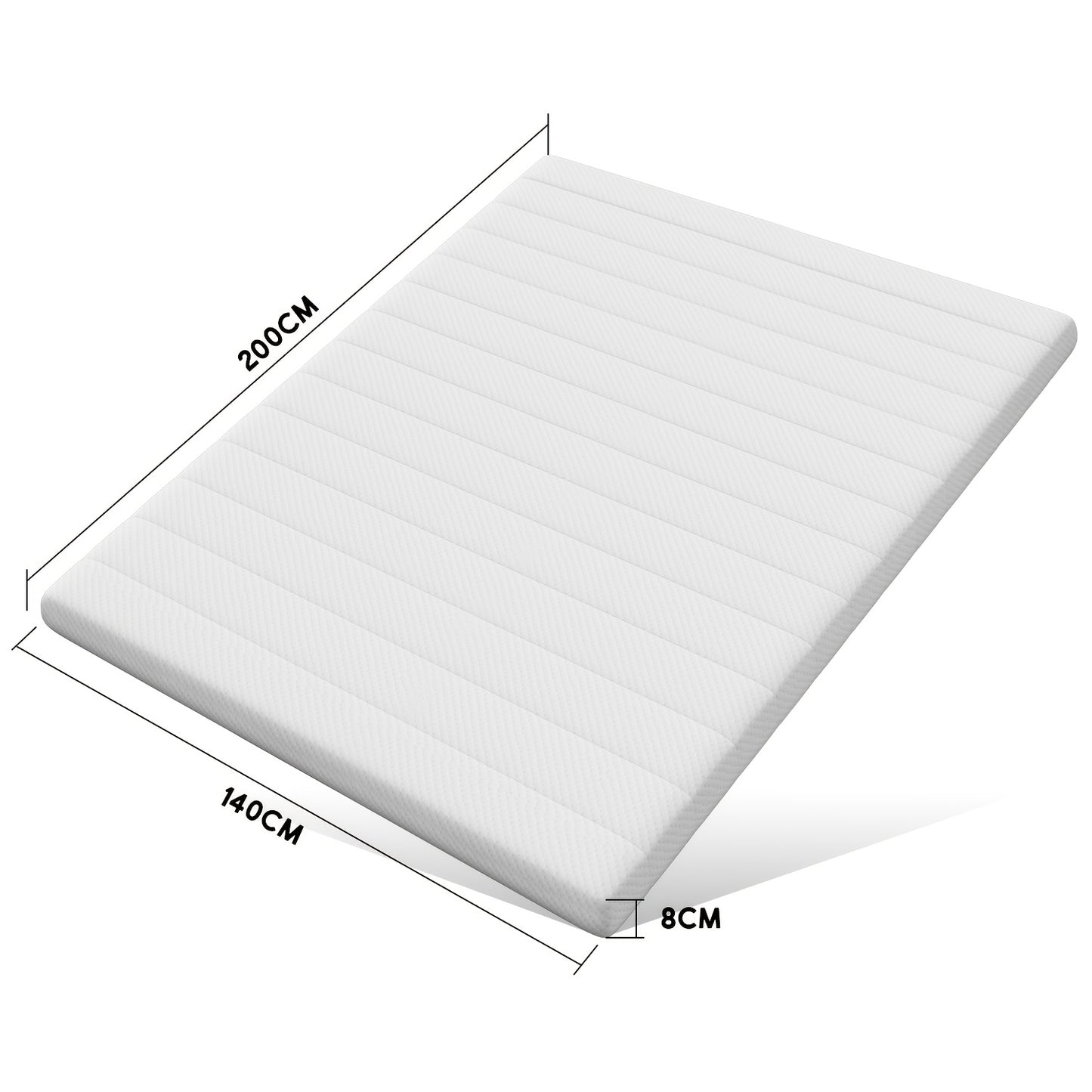 Matras Topper – Matrasverhoger – Matrasbeschermer – Slaaptopper – Bedverbeteraar – 140x200 cm – 8 cm Dikte – 7-Zones Ergonomisch – Koudschuim Met Gel Schuim