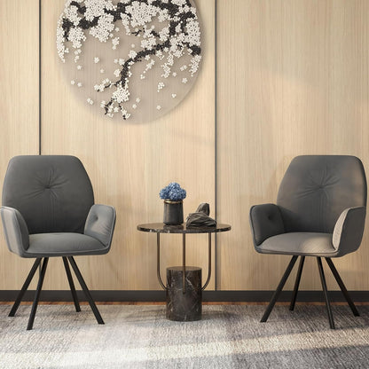 Draaistoelen Eetkamerstoelen – Eetkamerstoelen – Vergaderstoelen – Bureaustoelen – Loungestoelen – 360° Draaibaar – Fluwelen Bekleding Grijs