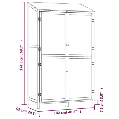 Tuinhuisje – Buitenschuur – Tuinschuur – Berging – Opberghuis – Massief Vurenhout – 102x52x174,5 cm – Weerbestendig Design