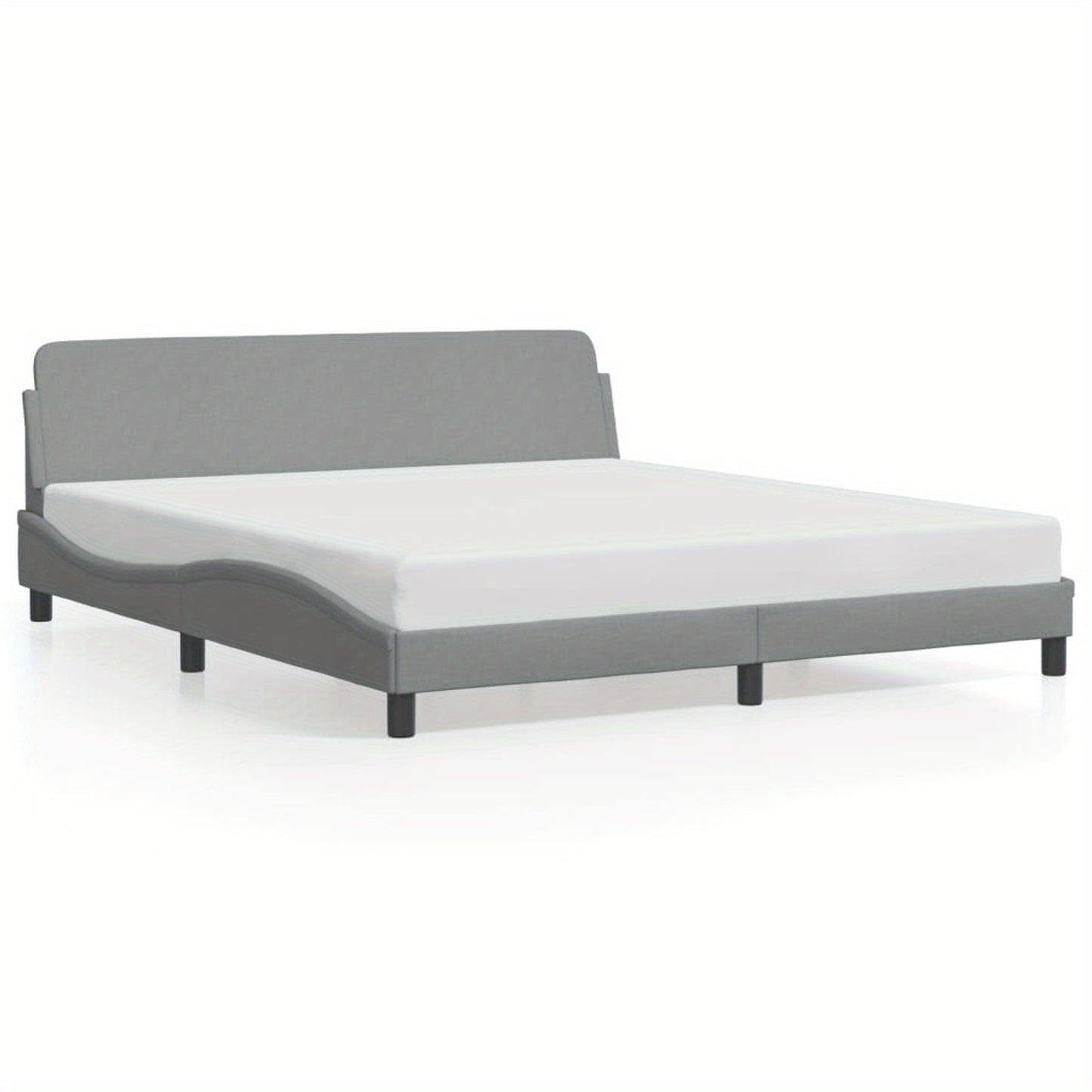 Bed frame without mattress light grey 180x200 cm fabric with Slat Support Platform Bed Frame Suitable for Mattress Size 180 x 200 cm for Bedroom
