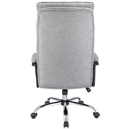 Bureaustoel – Kantoorstoel – Office Chair – Draaistoel – Bureau Stoel – Verstelbare Zithoogte 43-49 cm – Stalen Frame Met Chromen Afwerking - Lichtgrijs