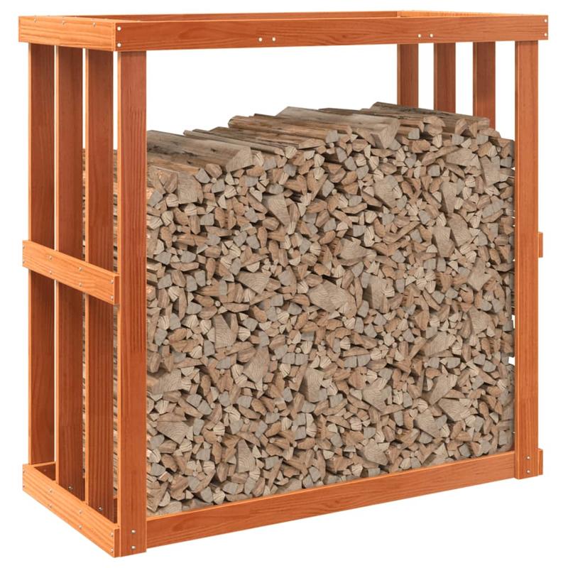 Houtopslag – Brandhout Rek – Haardhout Opbergkast – Buiten Houtrek – Houtberging – Massief Hout – Afdekking Tegen Regen – 109x52x106 cm