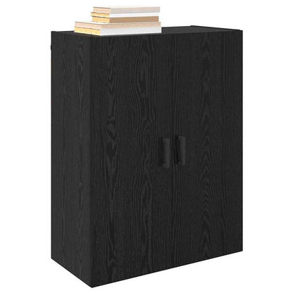 Muurkast – Wandkast – Opbergkast – Hangkast – Kast Zwart Eiken – 2-Delig Set – Duurzaam Hardhout – 69,5x34x90 cm