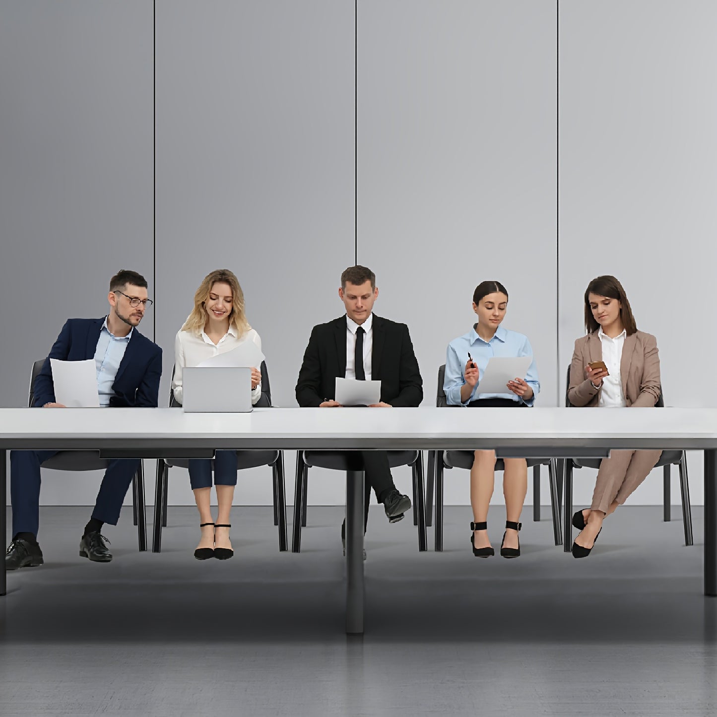 Ergonomische Bureaustoel – Kantoorstoel – Vergaderstoel – Thuiswerkstoel – Directiestoel – PU Leer – Stevige Vijfwielbasis – Comfortabele Gewatteerde Zitting – Zwart