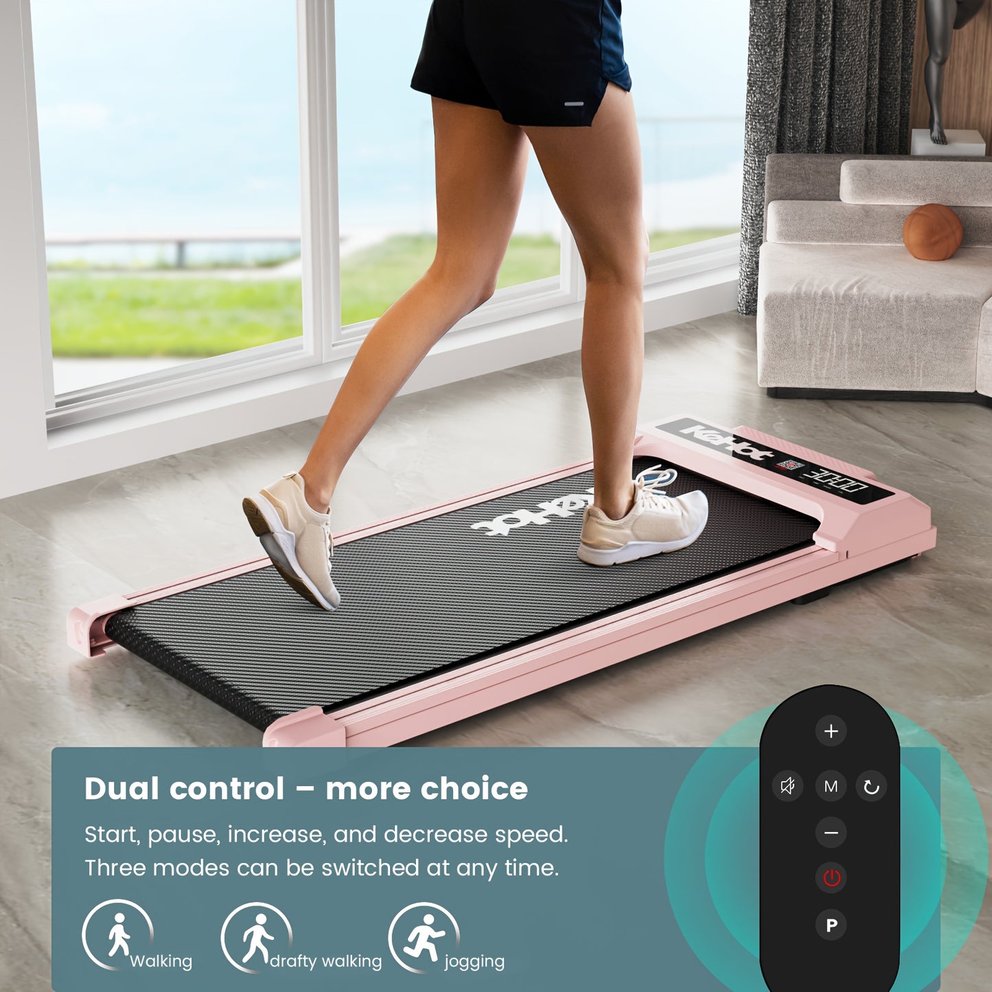 Loopband – Wandelband – Walking Pad – Wandelmachine – Treadmill – Inklapbaar – 12 Programma’s – Stil 0,6HP DC Motor – Compact Loopvlak 90x37,5 cm
