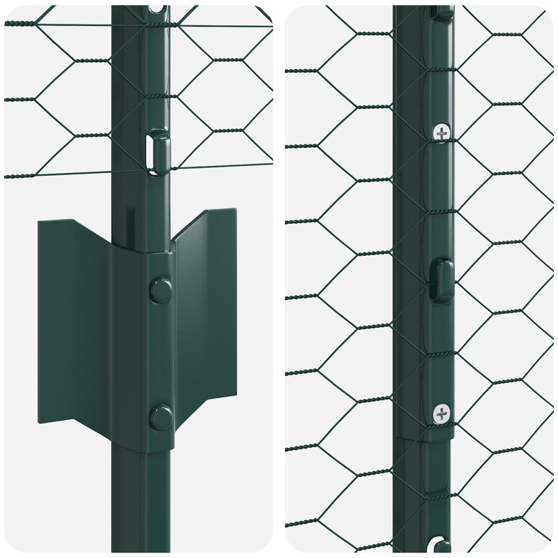 Set di Recinzione Esagonale da Giardino Set di 2 Verde Metallo