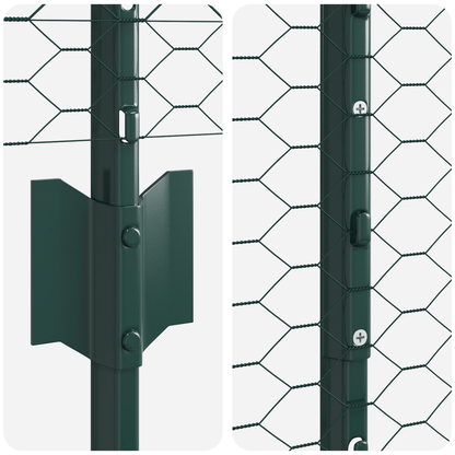 Set di Recinzione Esagonale da Giardino Set di 2 Verde Metallo