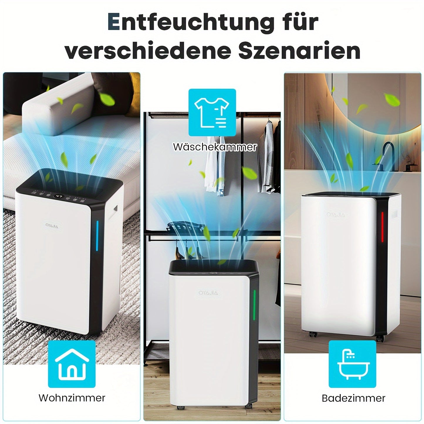 Luchtontvochtiger – Vochtvreter – Ontvochtiger – Vochtregulator – Aircoontvochtiger – 16 Liter Capaciteit – Stil & Energiezuinig – Wifi App Bediening – Digitaal Display – Wit – Slimme Vochtigheidsregeling – Continue Afvoer – Slaapstand