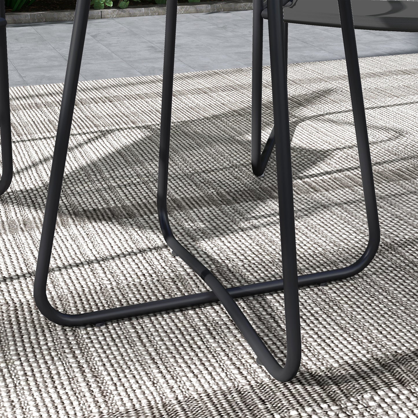 Tuinset – Tuinmeubilair – Bistroset – Loungeset – Balkonset – Gepoedercoat Staal – Ademend Textilene Grijs
