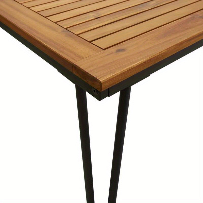 Tafel – Eettafel – Tuinset Tafel – Werktafel – Massief Acaciahout – Hairpin Poten – 180x90x75 cm – Weerbestendig & Afneembare Poten