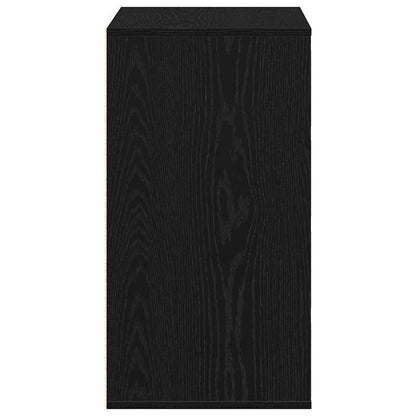 Modern Black Oak Chest of Drawers - 4-Drawer Heavy-Duty Wood Storage Cabinet with Lockable Shelves/Lockable Cabinet (Engineered Wood), Black & Oak, Minimalist Dresser for Bedroom, Living Room, Office Organizer (Easy Assembly,