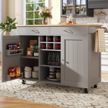 Dressoir – Sideboard – Keukeneiland – Opbergkast – Serveerwagen – Grijs – Compact 102x45x92 cm – Duurzaam, Onderhoudsvriendelijk Materiaal