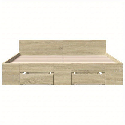 3-Laags Bedframe – Stapelbed – Hoogslaper – Slaapbank – Opbergbed – Houten Constructie – 150x200 cm – Duurzaam & Verwijderbaar – Rovere  Marrone