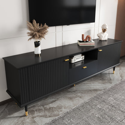 TV Meubel – TV Kast – TV Meubelkast – Entertainmentmeubel – TV Dressoir – Zwart – 170x36x54,5 cm – Soft-Close Lades – Hoogwaardige Materialen