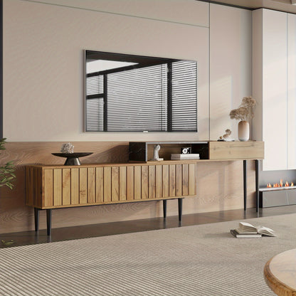 Tv Meubel – TV Kast – TV Dressoir – TV Meubelen – TV Kasten – Hardhouten Nerfstructuur – Compact Met Ruime Opslag
