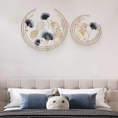 Muurdecoratie – Wanddecoratie – Wandbord – Wandkunst – Wandversiering – Gouden 3D Metalen Design – Set Groot 69cm & Klein 47cm