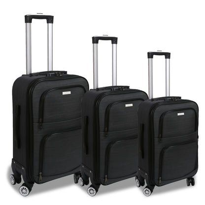 Kofferset – Reiskoffers – Trolley – Spinner Koffers – Bagageset Zwart – TSA Cijferslot – 20% Uitbreidbaar – 360° Zwenkwielen – Verstelbare Trekstang – Oxford Polyester Hardcase