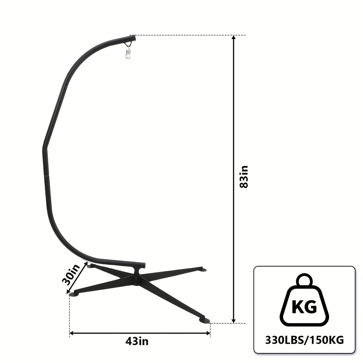 Hangmatstandaard – Hangmat Frame – Tuinstandaard – Hangstoel Standaard – Metalen Onderstel – 360° Draaibare Voet – Weerbestendig & Hoge Draagkracht tot 150 kg