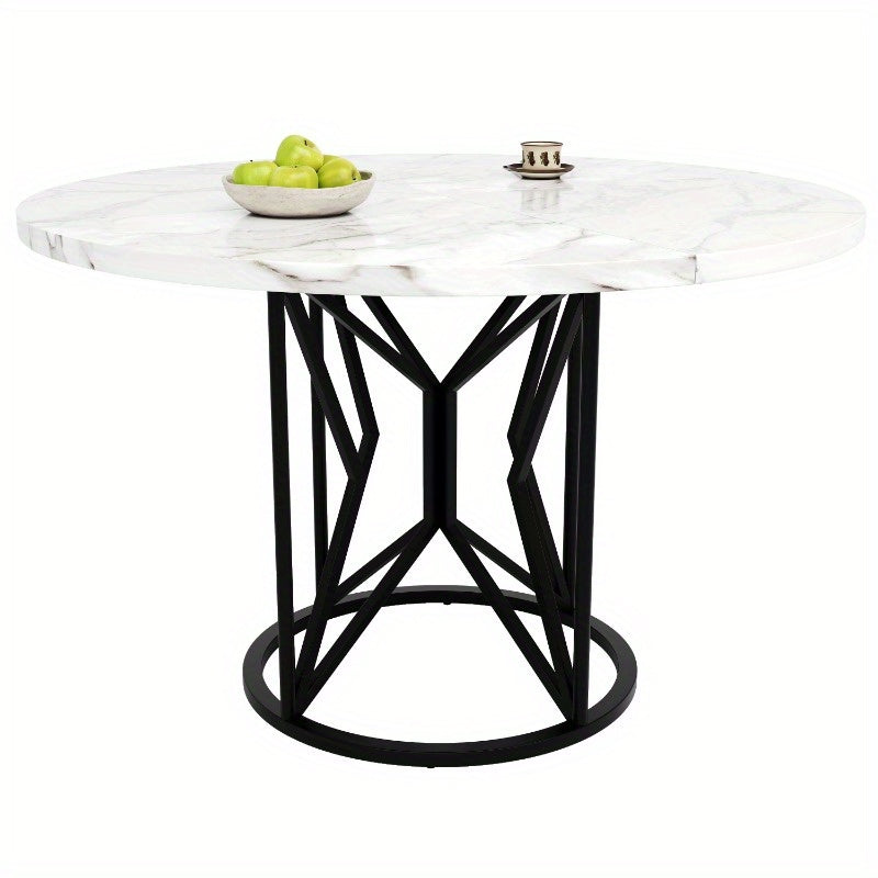 Eetkamer Set 5-delig – Ronde Tafel – Keuken Meubel – Diningset – Stoelen Set – MDF Wit Blad – Grijs Fluweel Bekleding