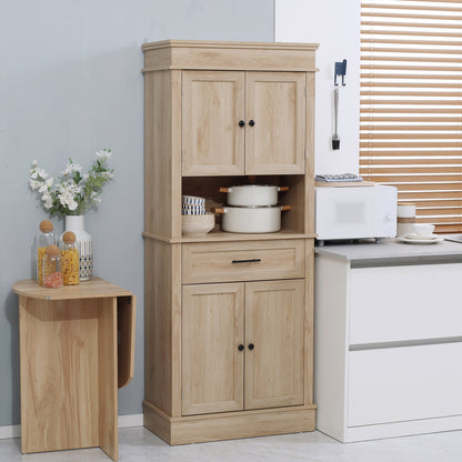 Keukenkastje – Keukenbuffet – Keukenkast – Opbergkast – Kastje Beige – Rustieke Stijl – Verstelbare Plank – Anti-Kantelbeveiliging
