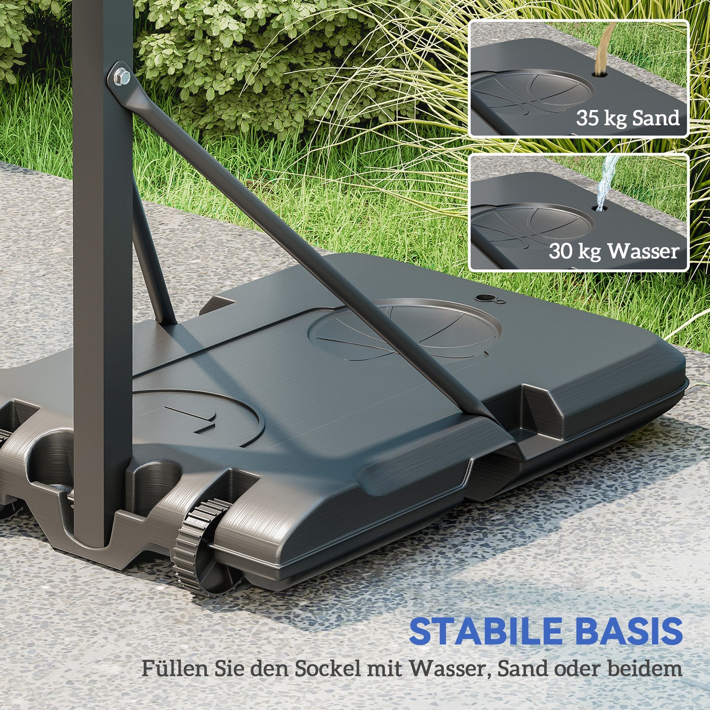 Basketbalpaal – Basketbalstandaard – Basketbalring – Basketbalring Met Net – Verstelbare Hoogte 146-236 cm – Stalen Frame En Verrijdbaar